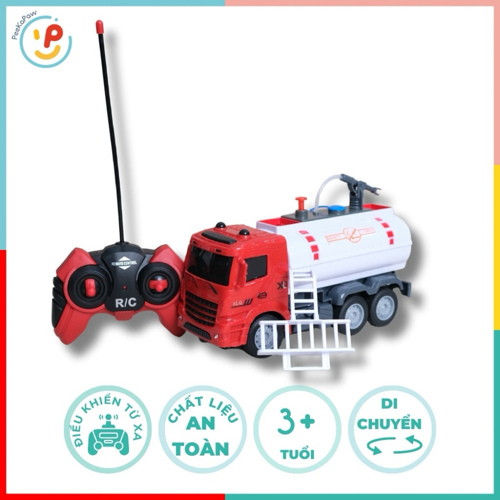 Xe cứu hoả điều khiển từ xa xe bồn có đèn âm thanh phun nước 666-8B
