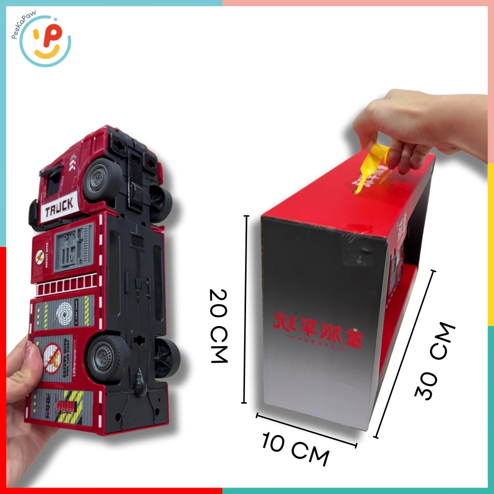 Xe cứu hoả chạy trớn có đèn âm thanh 813-6 hộp 30cm PeeKaPaw Toys
