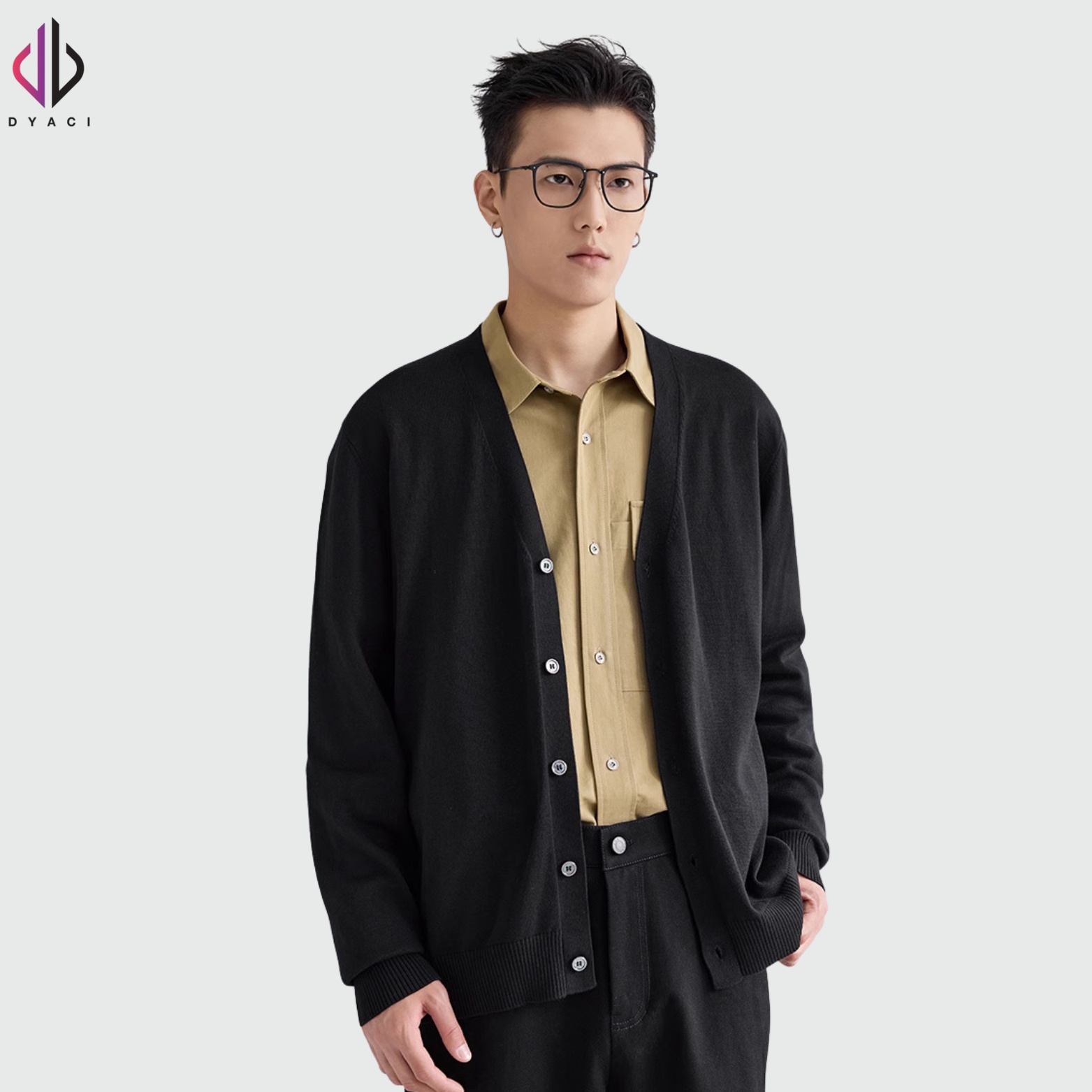 Áo Khoác Cardigan Nam DYACI Len Cổ Tim Chữ V Chất Len Dày Dặn Cao Cấp Mềm Mịn Đẹp Kiểu Dáng Hàn Quốc AL44