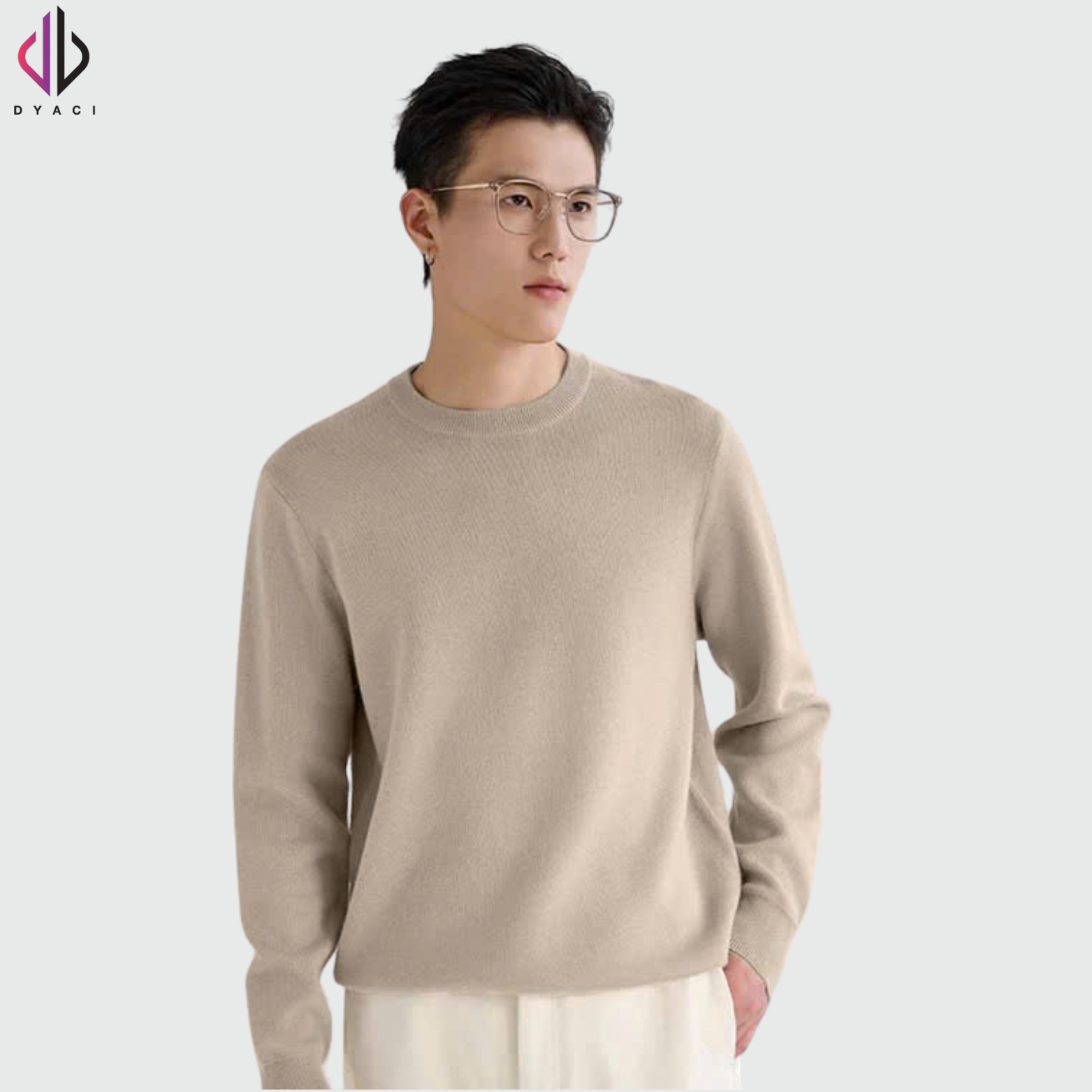 Áo Len Nam Cổ Tròn Quảng Châu DYACI 350gsm Chất Lông Cừu Mềm Mịn Kiểu Hàn Quốc AL76