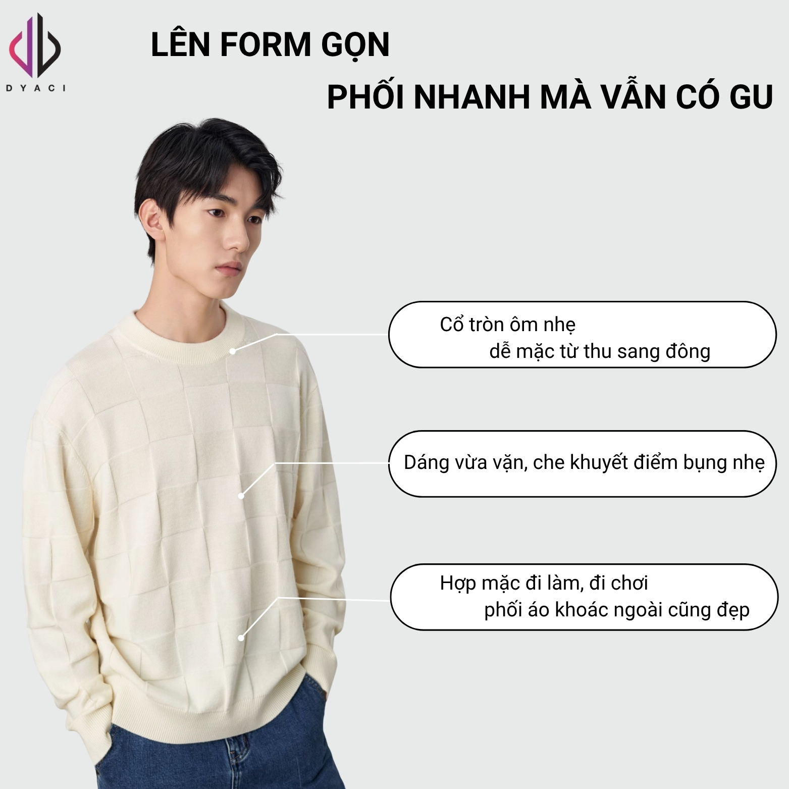 Áo Len Nam Cổ Tròn DYACI Kiểu Dáng Sweater Phong Cách Hàn Quốc Dài Tay Thu Đông Nhiều Màu AL65