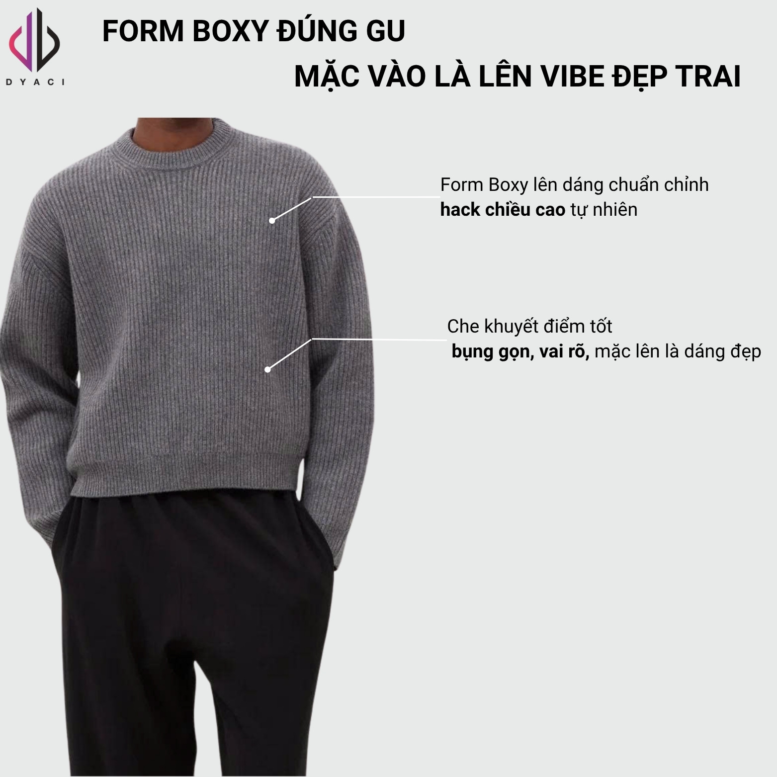 Áo Len Nam Boxy Cổ Tròn Dài Tay DYACI Kiểu Dáng Sweater Chất Nhiều Màu Phong Cách Hàn Quốc AL91