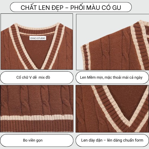 Áo Len Gile Nam Quảng Châu 400gsm Sweater Unisex Cổ Tim Chữ V Chất Len Đẹp Kiểu Dáng Hàn Quốc DYACI AL97