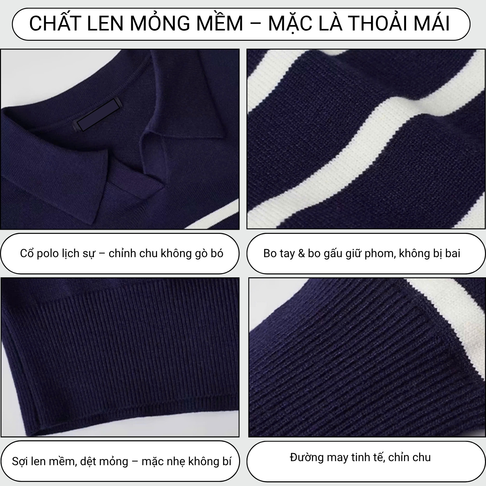 Áo Len Nam Cổ Polo Phối Kẻ Ngang DYACI Kiểu Dáng Sweater Phong Cách Hàn Quốc AL67