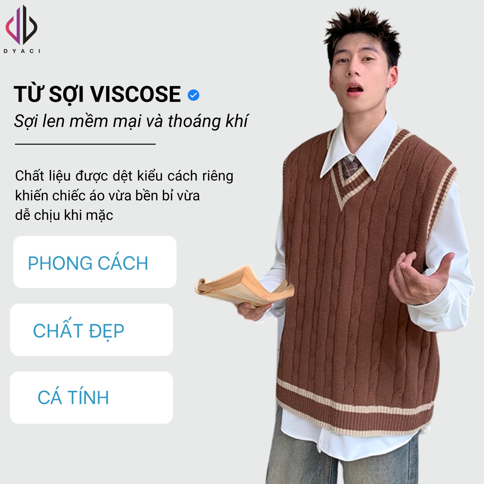 Áo Len Gile Nam Quảng Châu 400gsm Sweater Unisex Cổ Tim Chữ V Chất Len Đẹp Kiểu Dáng Hàn Quốc DYACI AL97