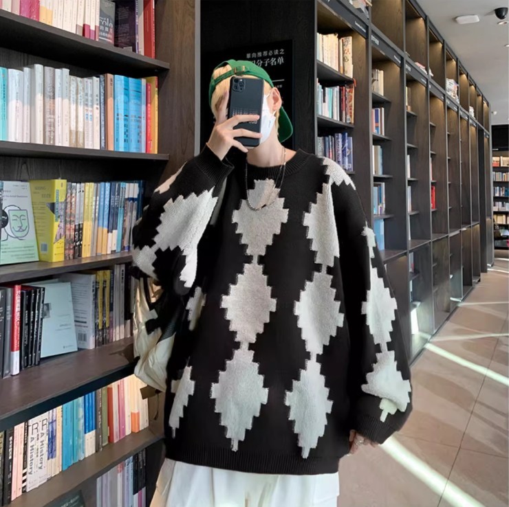 Áo Len Unisex Nam Nữ Sweater Cổ Tròn Dài Tay Hoạ Tiết Chất Dày Dặn Cao Cấp Phong Cách Ullzang Hàn Quốc DYACI AL37