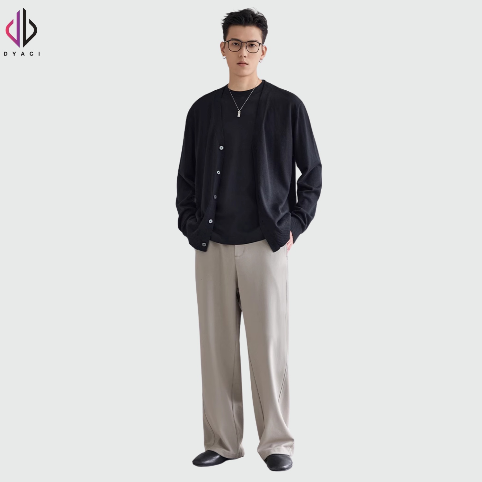 Áo Khoác Cardigan Nam DYACI Len Cổ Tim Chữ V Chất Len Dày Dặn Cao Cấp Mềm Mịn Đẹp Kiểu Dáng Hàn Quốc AL44