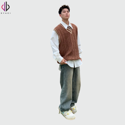 Áo Len Gile Nam Quảng Châu 400gsm Sweater Unisex Cổ Tim Chữ V Chất Len Đẹp Kiểu Dáng Hàn Quốc DYACI AL97