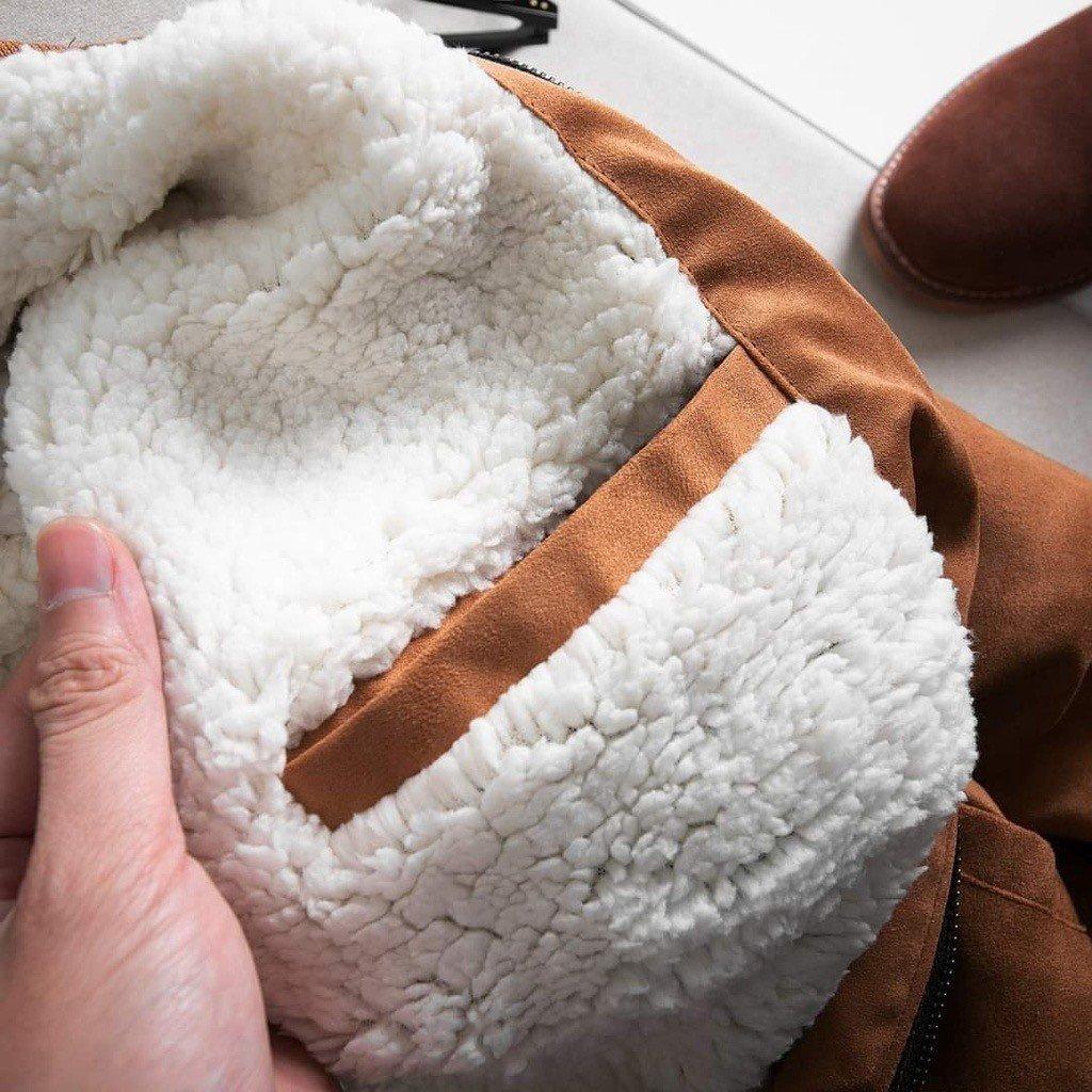 Áo Khoác Nam Da Lộn Lót Lông Cừu Dài Tay Hàng Việt Nam Chất Lượng Cao Thời Trang DYACI AK10