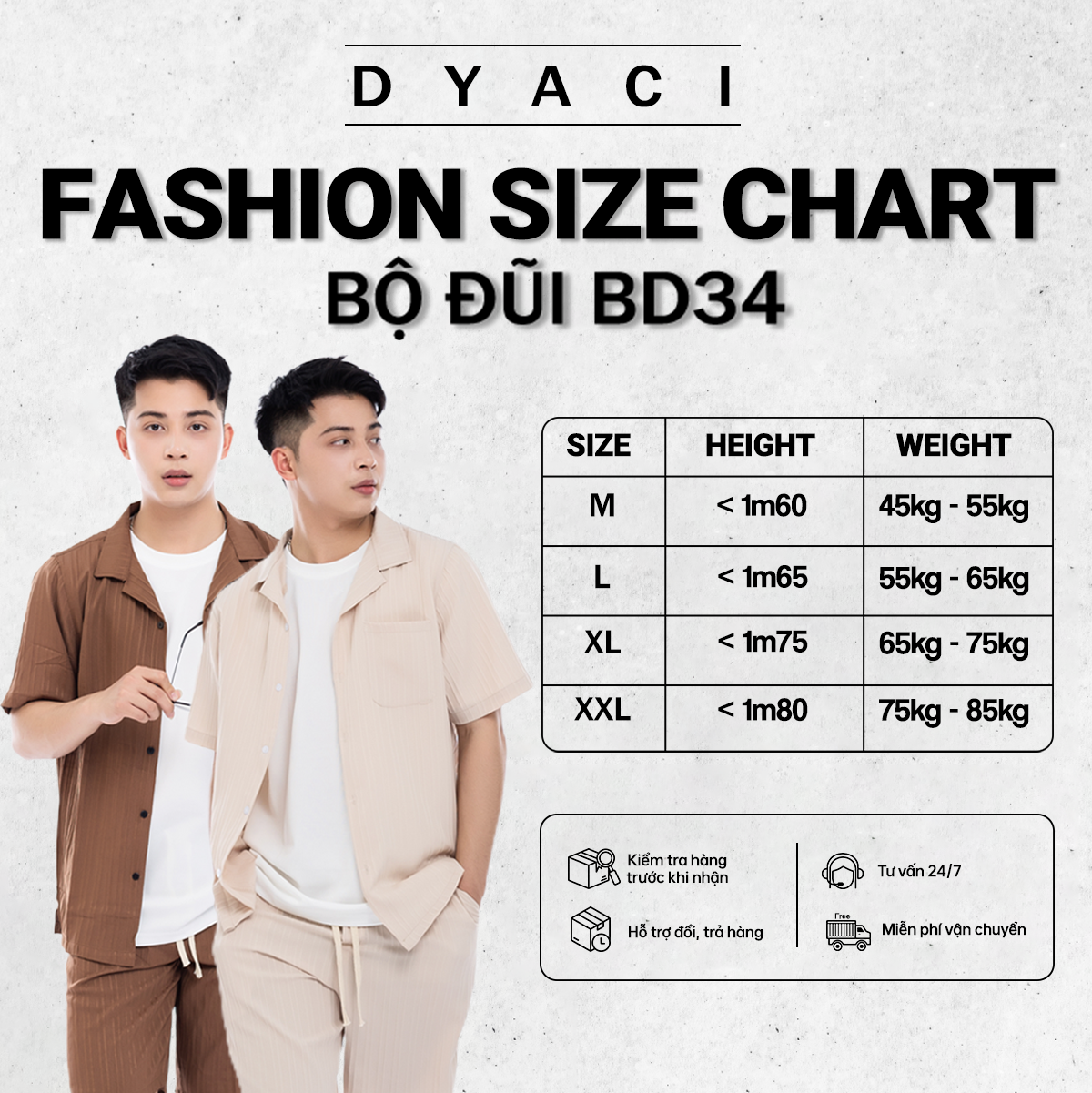 Bộ Đũi Nam Cộc Tay Cổ Bẻ DYACI Chất Đũi Mát Kiểu Dáng Trẻ Trung Năng Động DB001