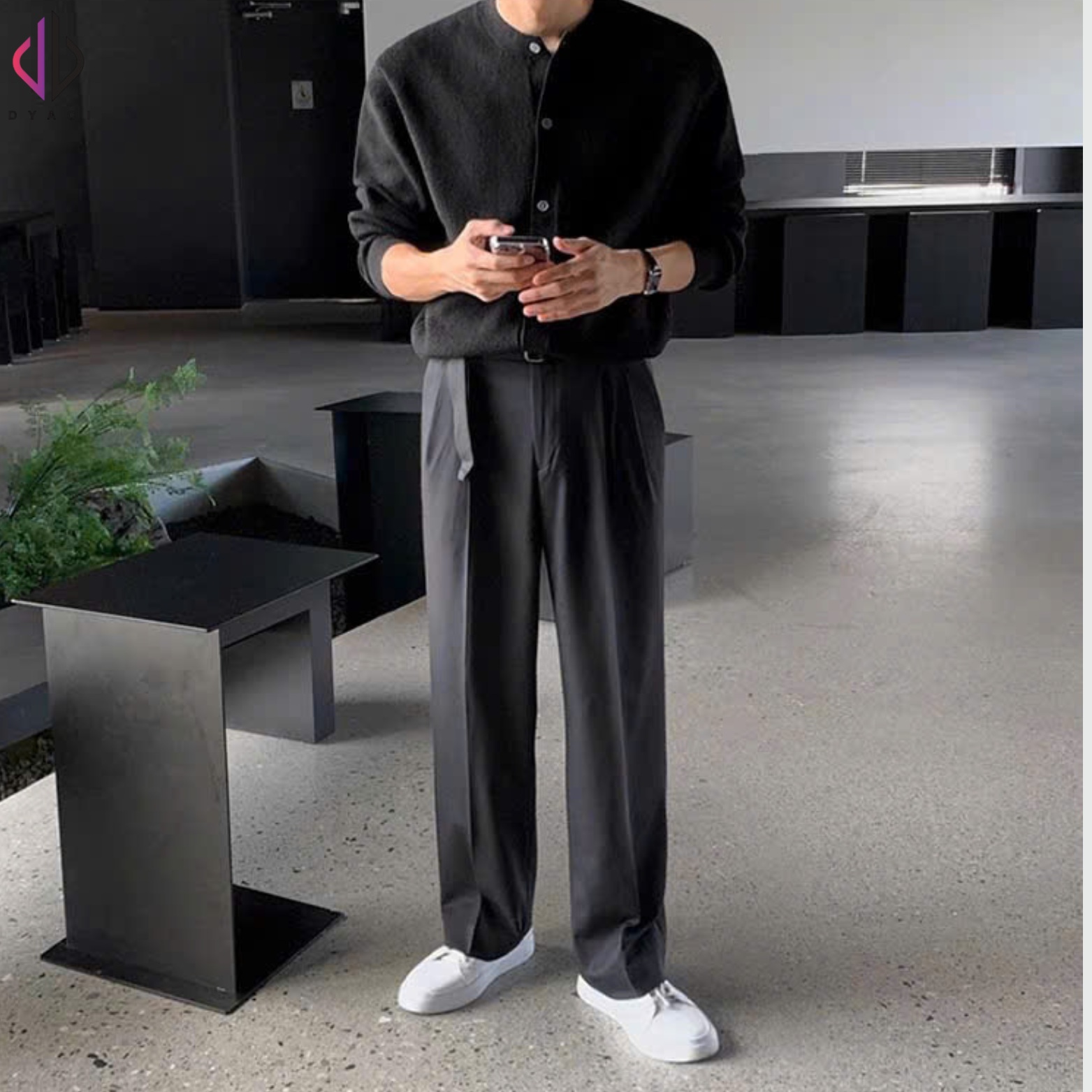 Áo Khoác Cardigan 450gsm DYACI Len Lông Cừu Quảng Châu Nam Hàn Quốc Thân Thiện Làn Da AL93