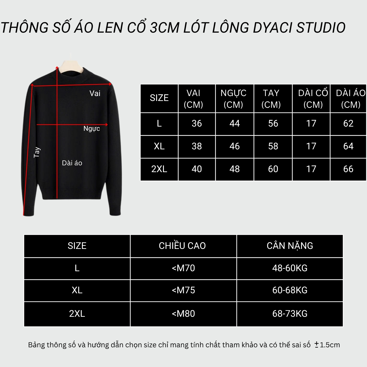 Áo Len Nam Quảng Châu Cổ Lọ 3 Phân Ấm Áp 350gsm DYACI Phong Cách Thu Đông Hàn Quốc Nhiều Màu AL68
