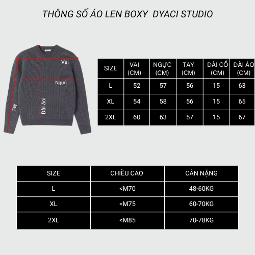 Áo Len Nam Boxy Cổ Tròn Dài Tay DYACI Kiểu Dáng Sweater Chất Nhiều Màu Phong Cách Hàn Quốc AL91