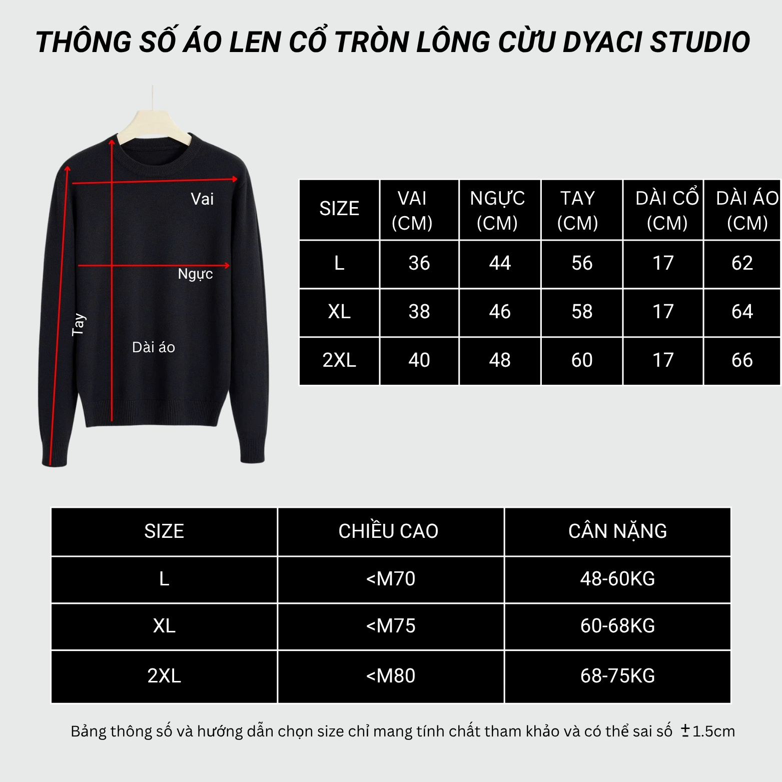 Áo Len Nam Cổ Tròn Quảng Châu DYACI 350gsm Chất Lông Cừu Mềm Mịn Kiểu Hàn Quốc AL76