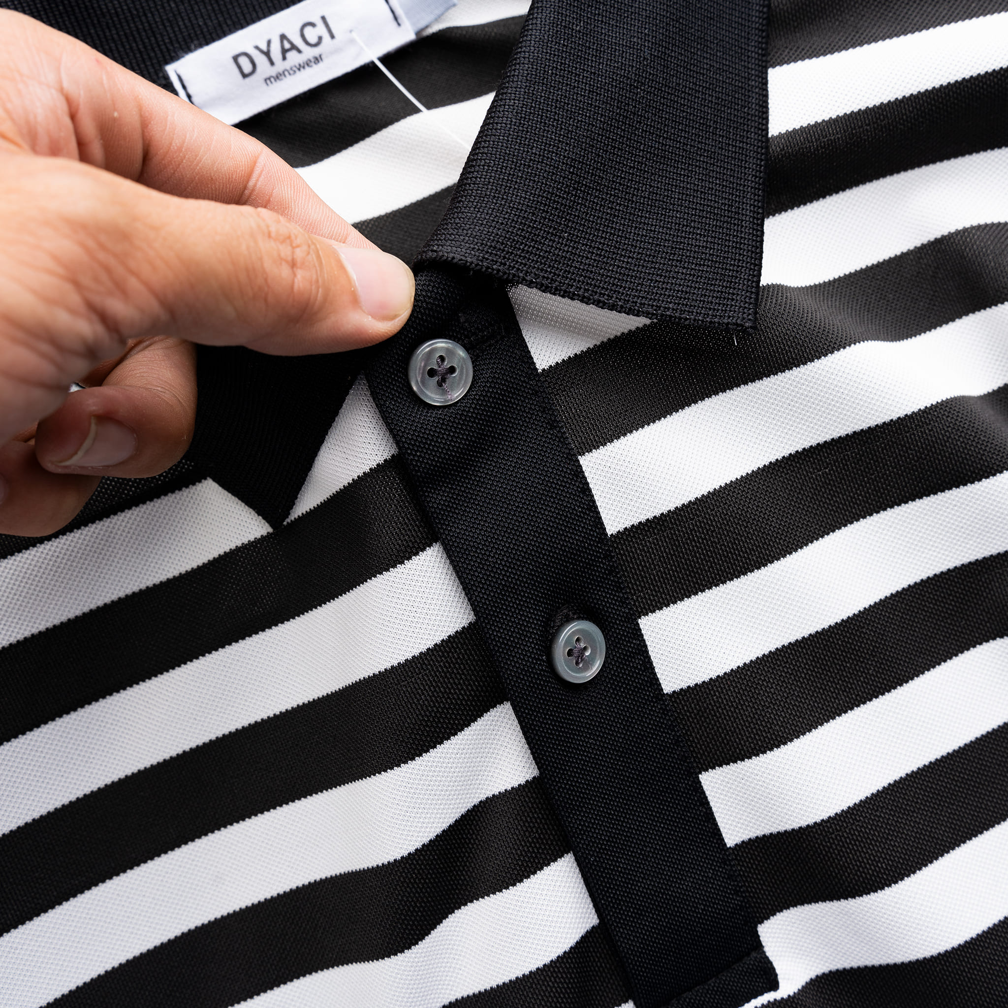 Áo Polo Kẻ To Cổ Bẻ Cộc Tay DYACI Hoạ Tiết Kẻ Ngang To Kiểu Dang Trẻ Trung Phong Cách Hàn Quốc Ngắn Tay Menswear DA004