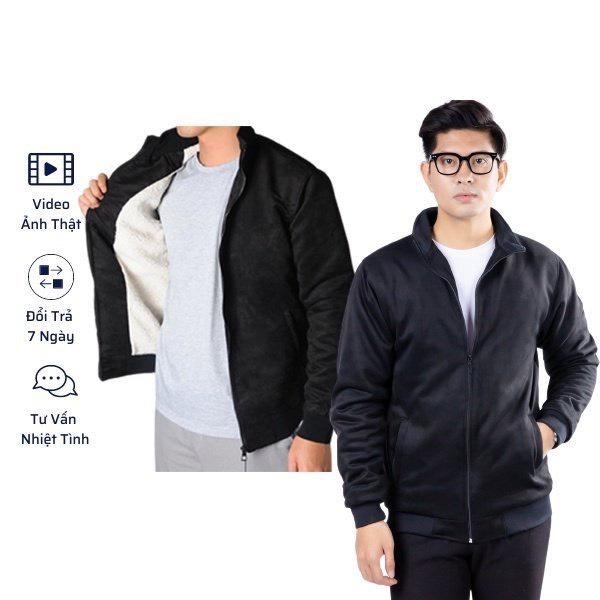 Áo Khoác Nam Da Lộn Lót Lông Cừu Dài Tay Hàng Việt Nam Chất Lượng Cao Thời Trang DYACI AK10