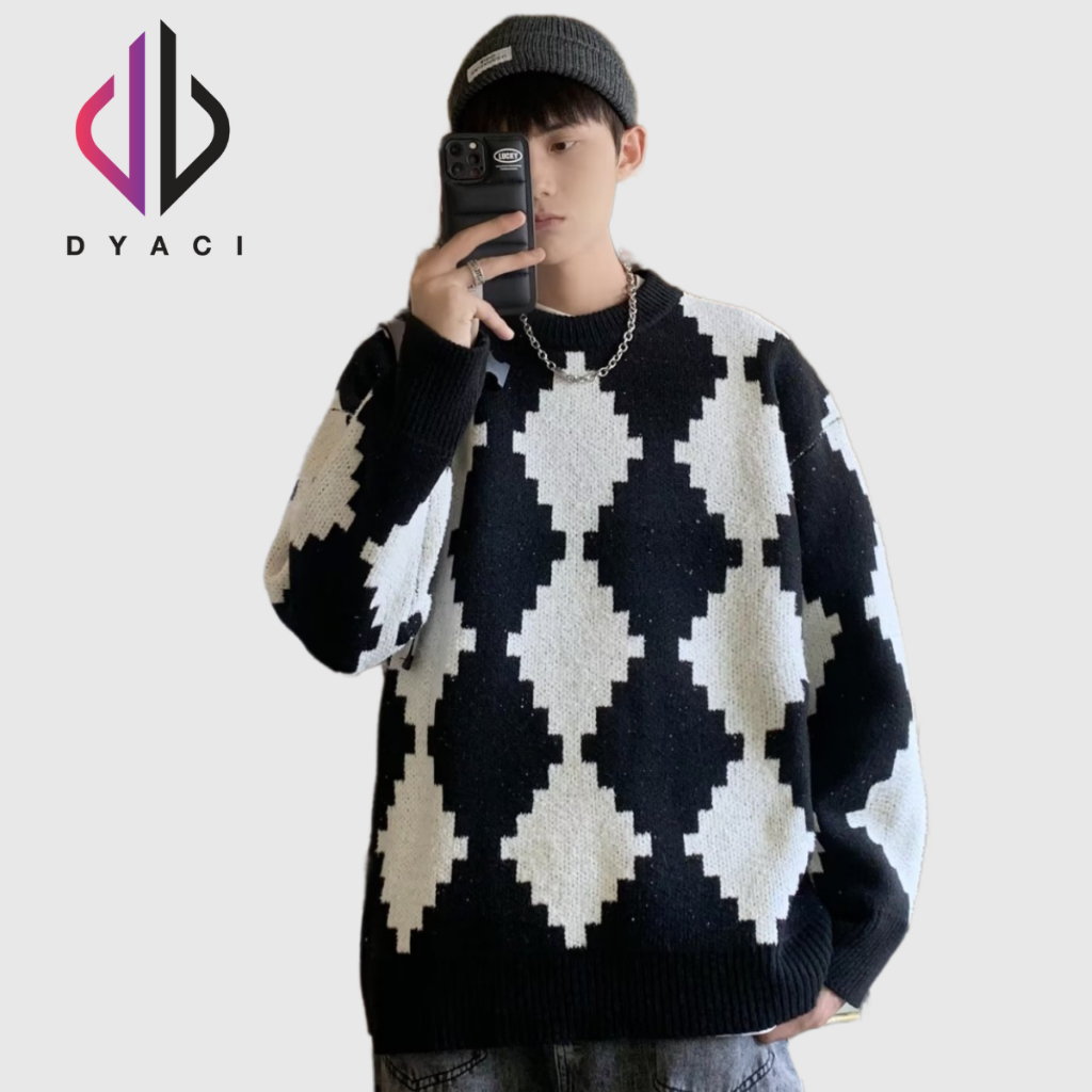 Áo Len Unisex Nam Nữ Sweater Cổ Tròn Dài Tay Hoạ Tiết Chất Dày Dặn Cao Cấp Phong Cách Ullzang Hàn Quốc DYACI AL37