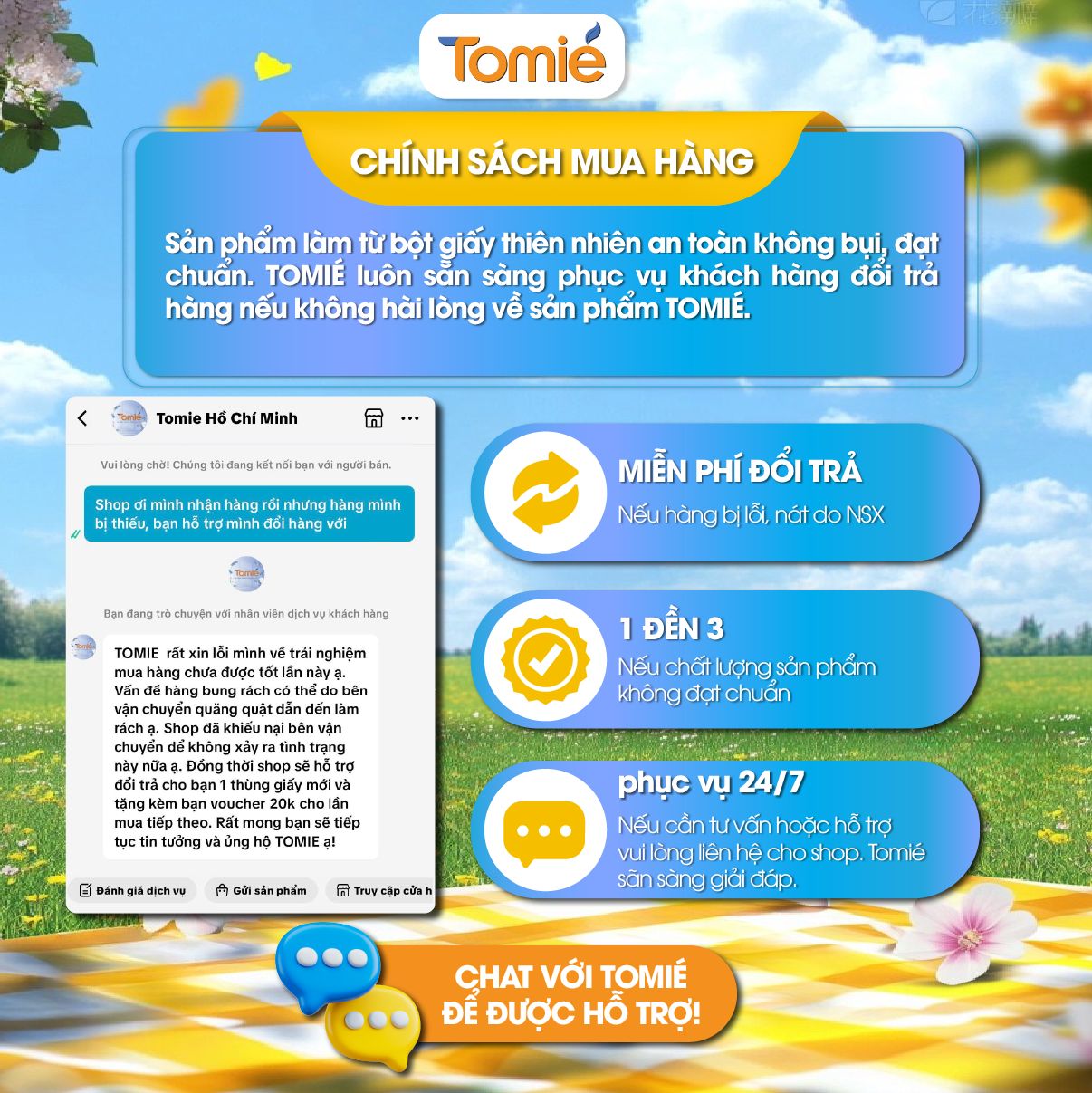 Khăn giấy cao cấp TOMIÉ 400 tờ /gói, 8 gói/lốc, 15 lốc/bịch