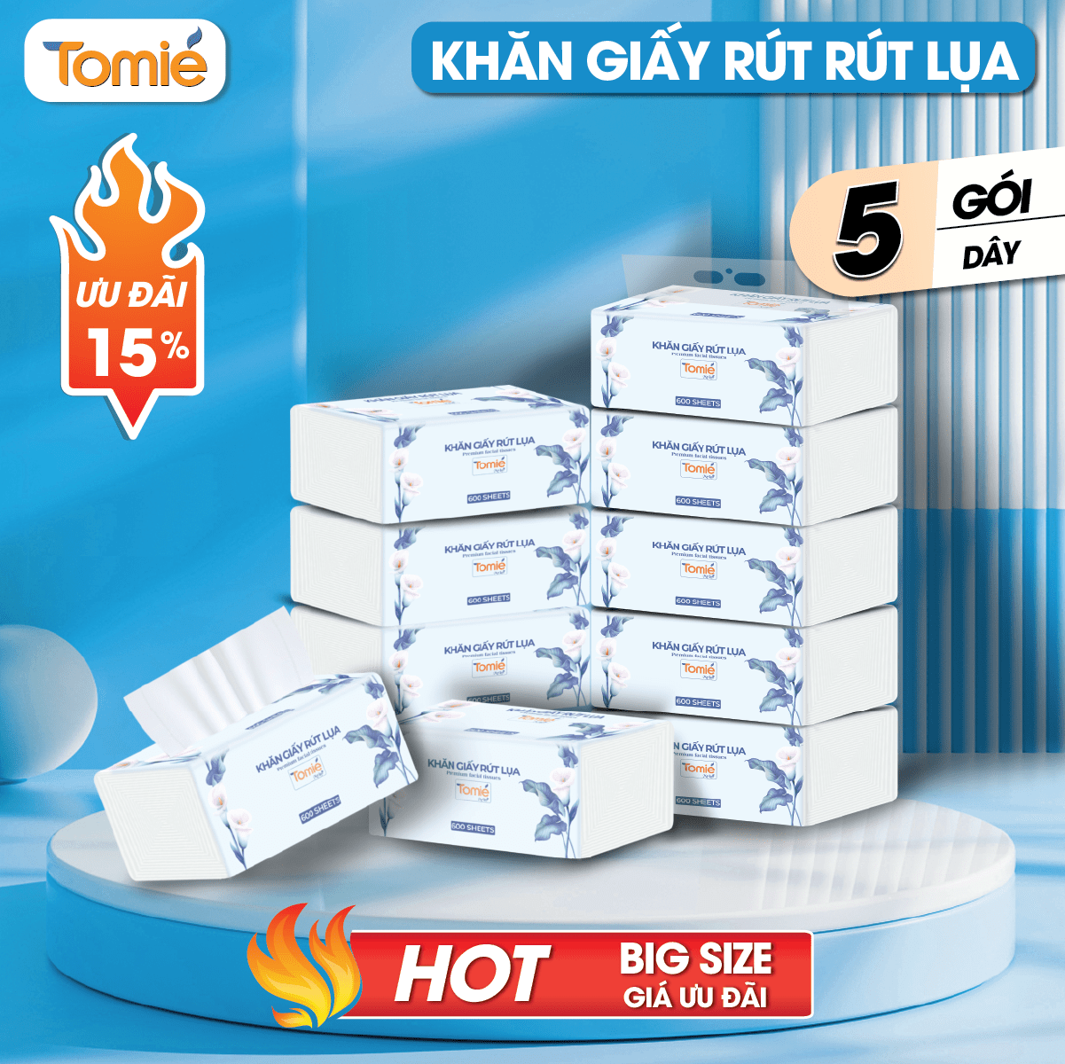 Lốc 5 giấy rút 600 tờ