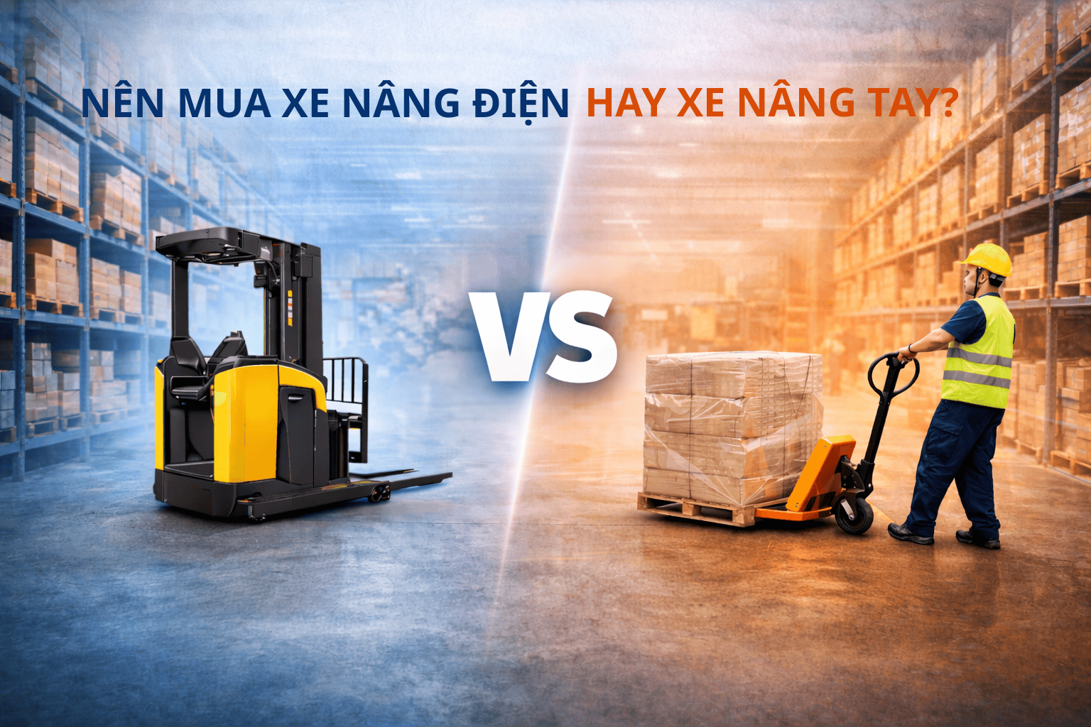 Nên Mua Xe Nâng Điện Hay Xe Nâng Tay? So Sánh Chi Tiết Nhất