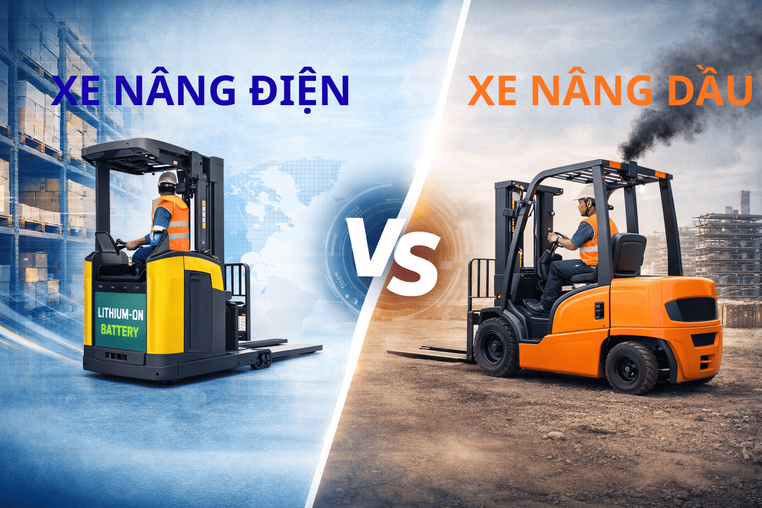 So Sánh Xe Nâng Điện Và Xe Nâng Dầu: Nên Chọn Loại Nào?