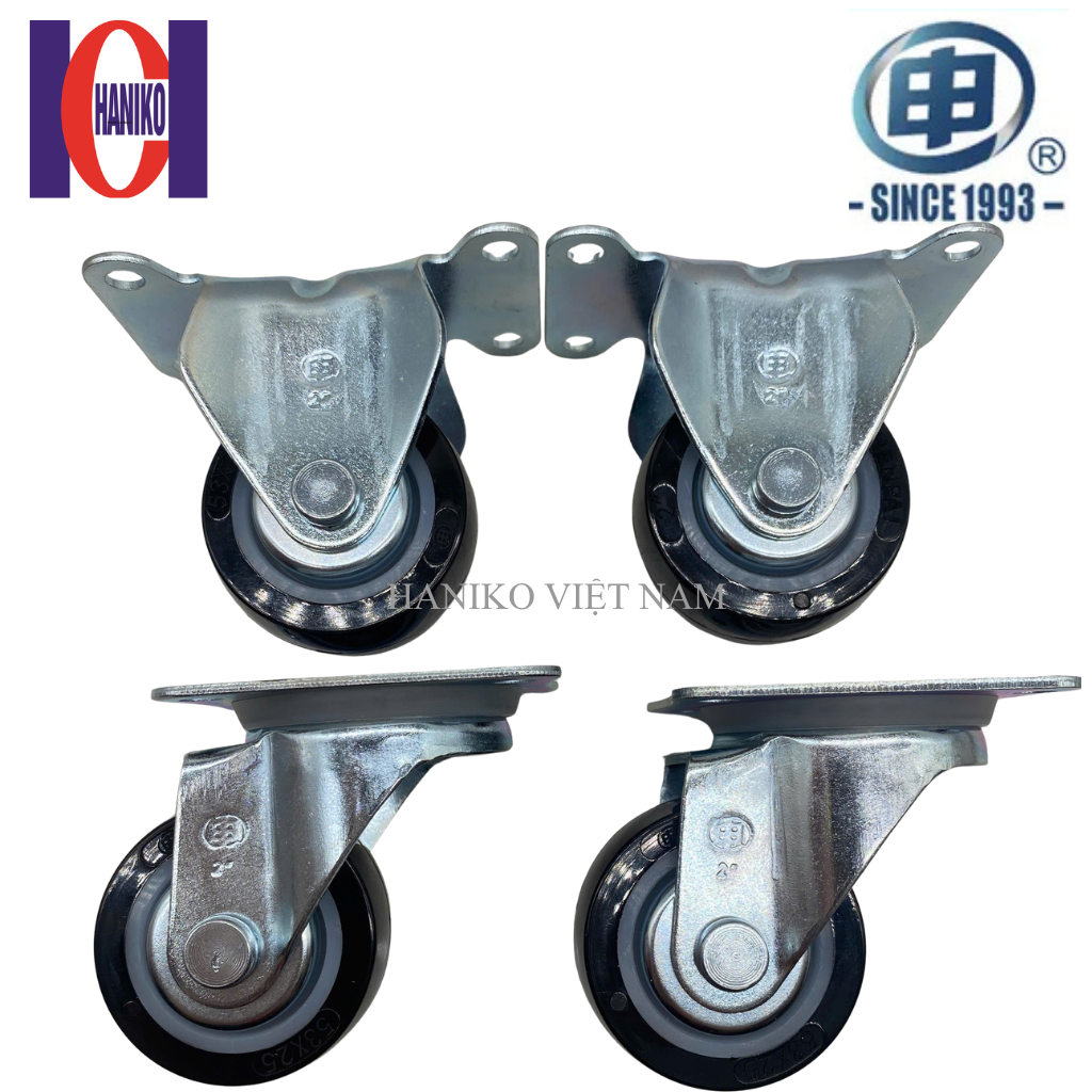 Bánh xe shenpai PU 50 cố định có nắp 15A03-1010