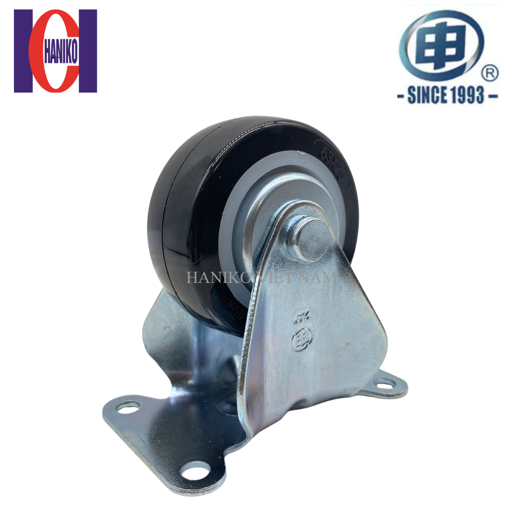 Bánh xe shenpai PU 65 cố định có nắp 15A08-1011