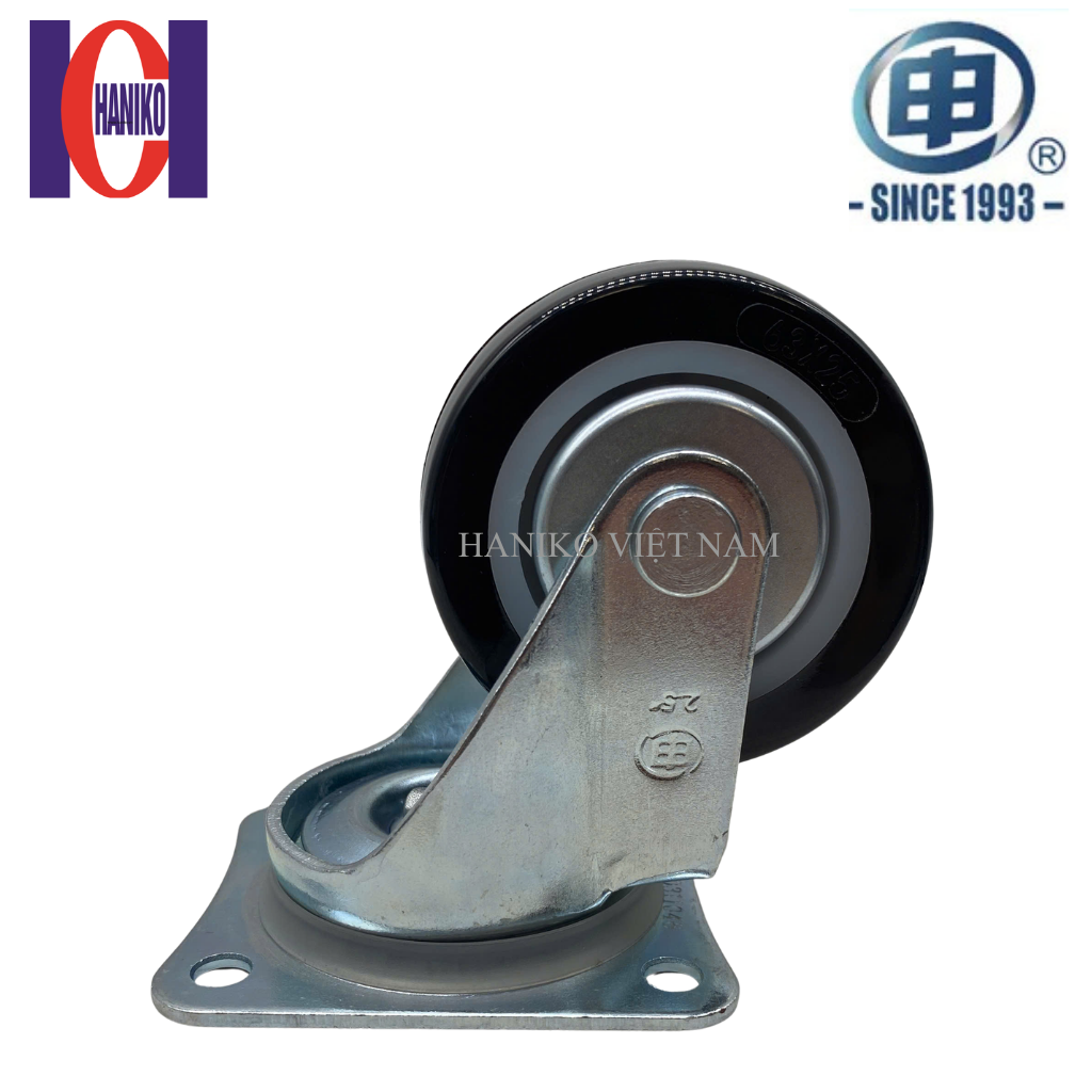 Bánh xe shenpai PU 65 xoay có nắp 15A06-1011