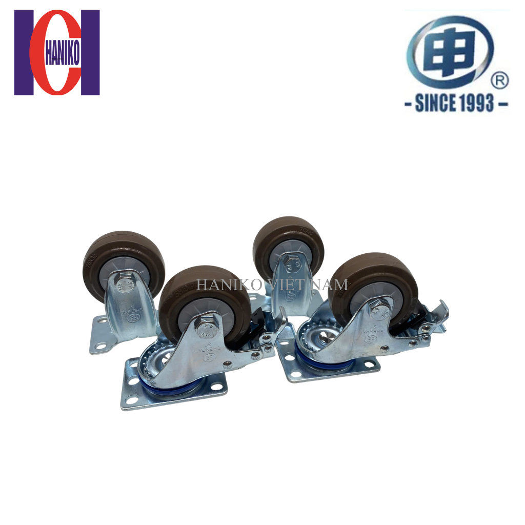 Bánh xe shenpai cao su 75 cố định 20AB1-1538