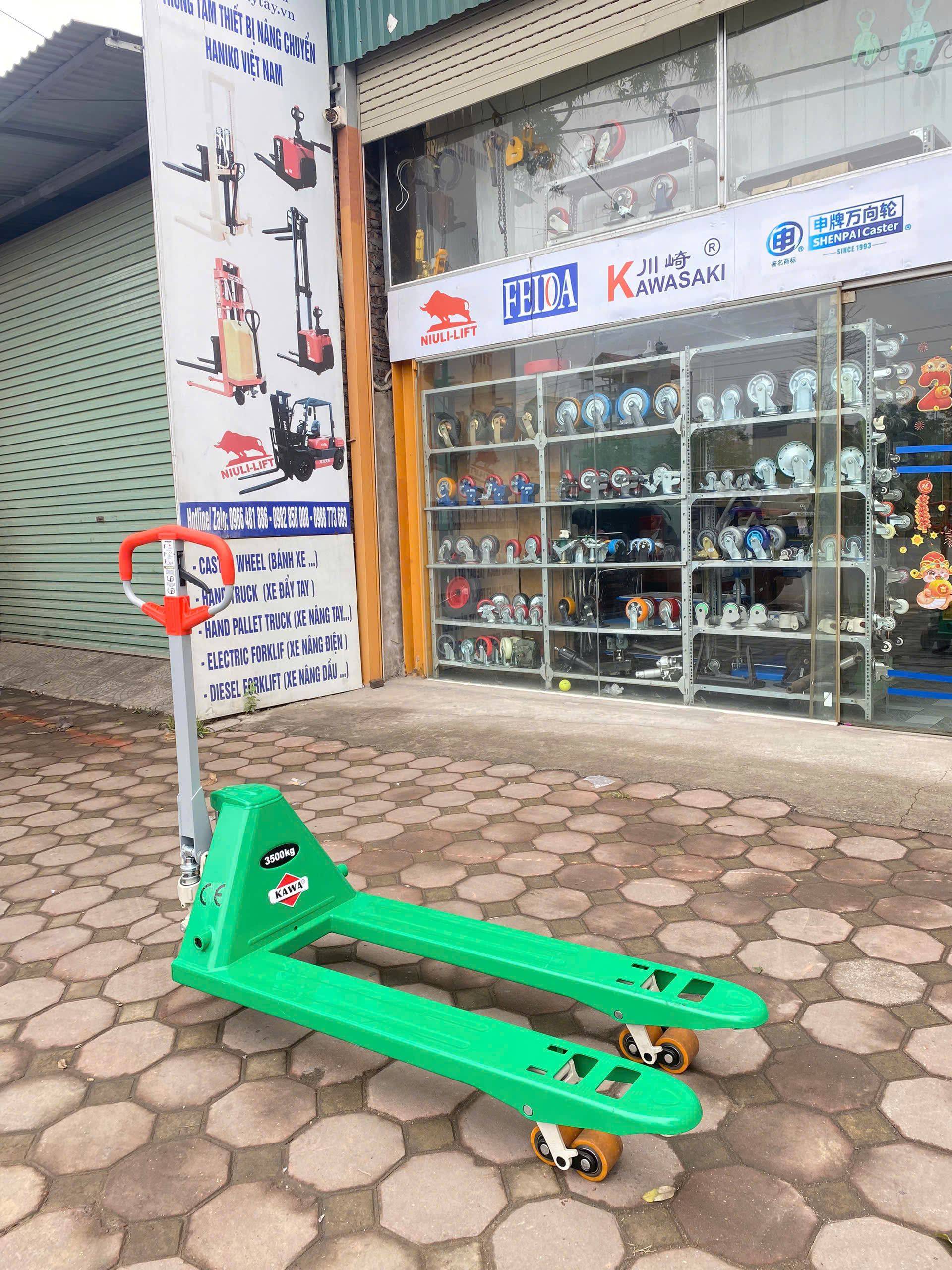 Xe nâng Kawa xanh 3.5T hẹp