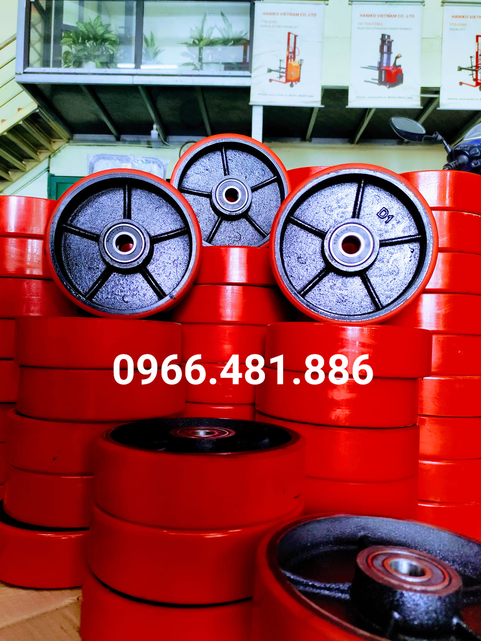 Bánh xe PU 180x50 có bi