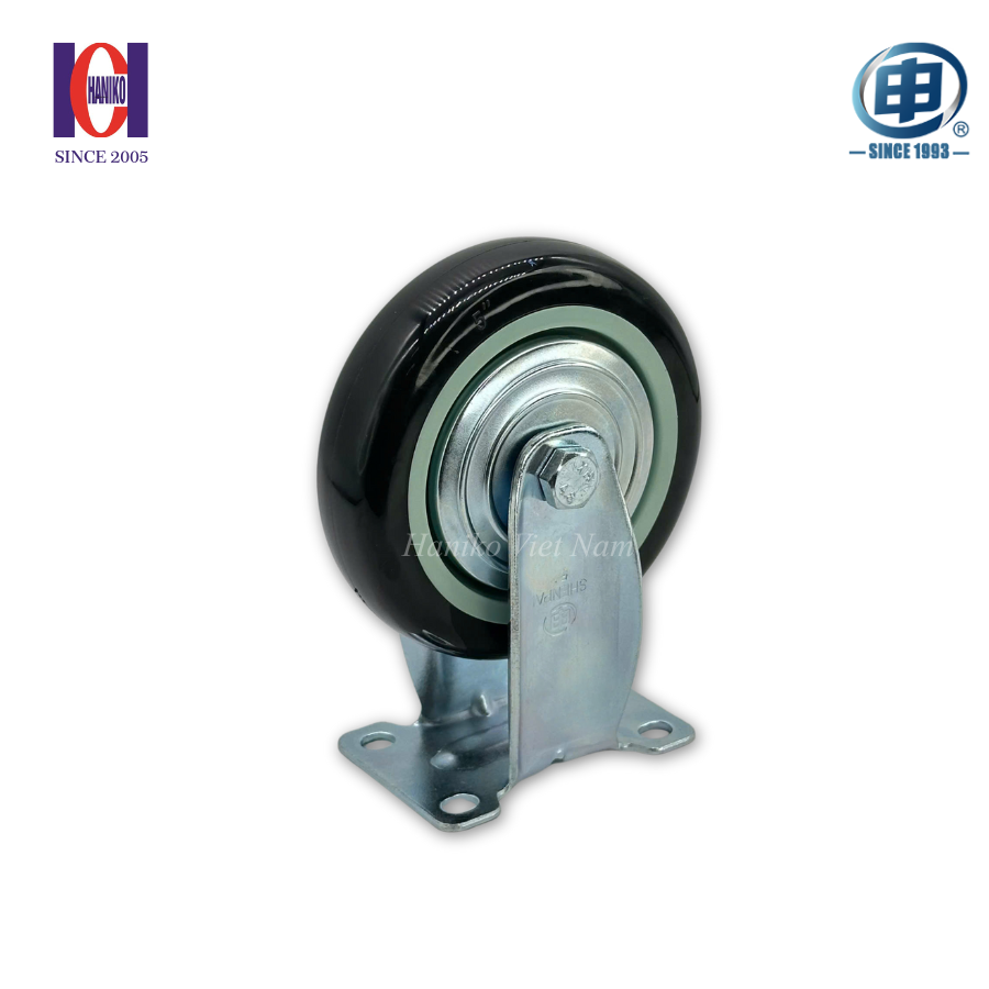 Bánh xe shenpai PU phi 125 cố định bản 32