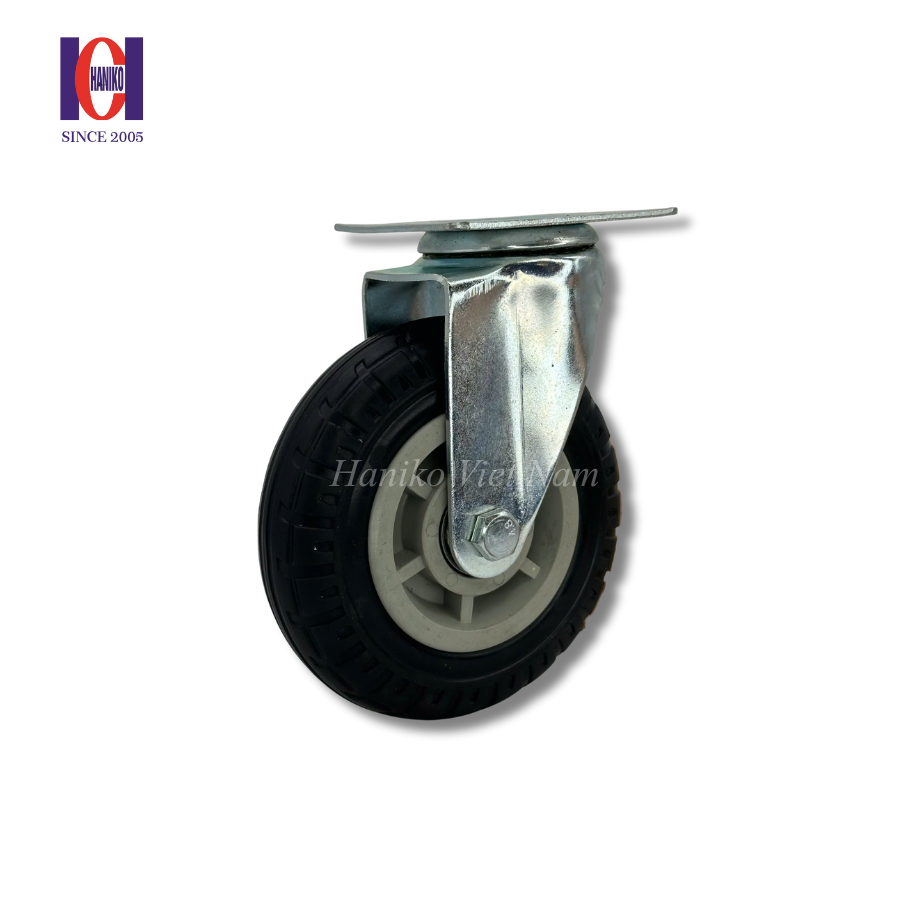 Bánh xe cao su đàn hồi phi 125 xoay