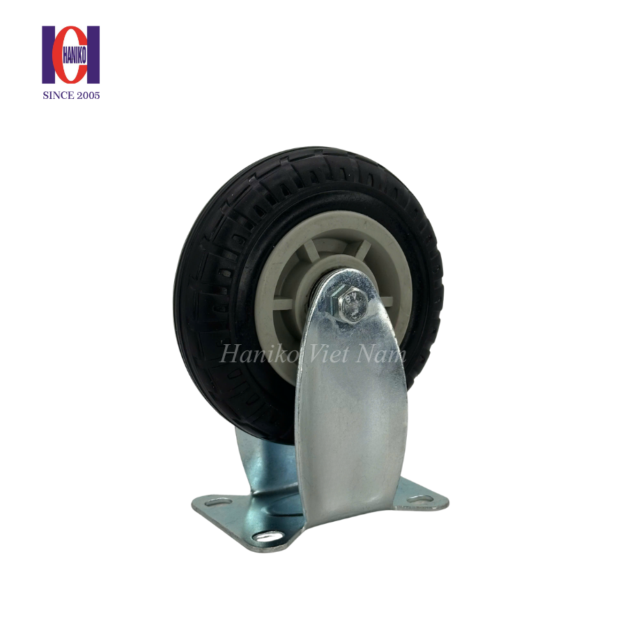Bánh xe cao su đàn hồi phi 125 cố định