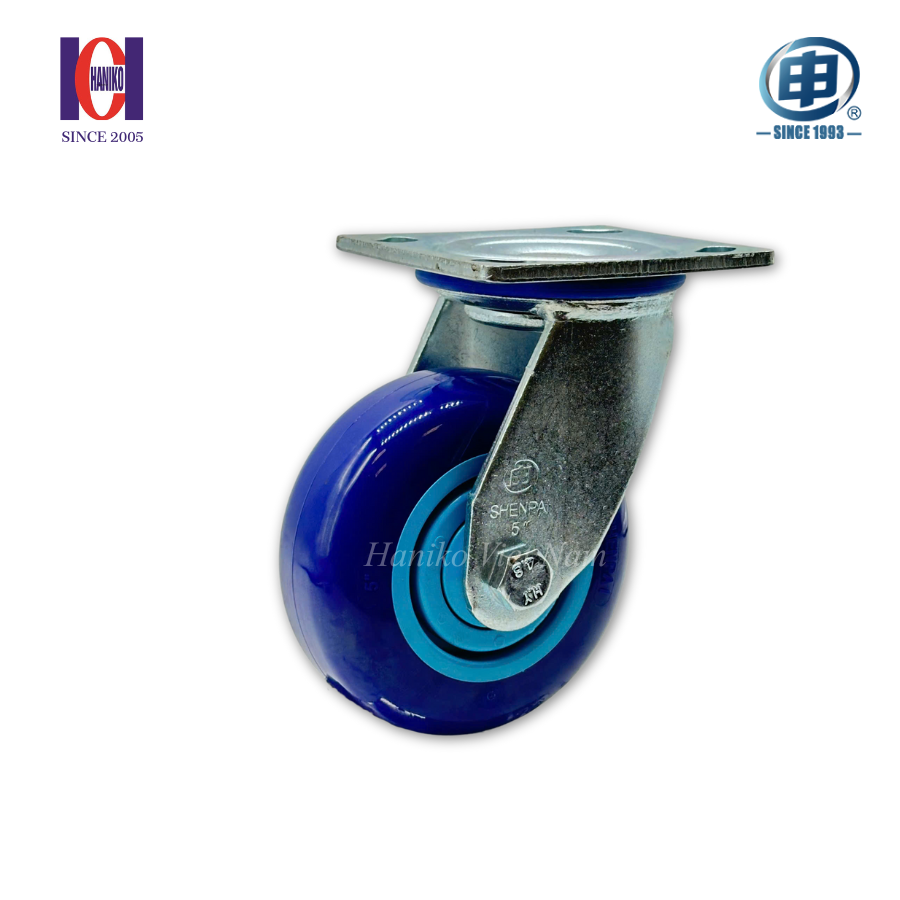 Bánh xe shenpai PU xanh phi 125 xoay