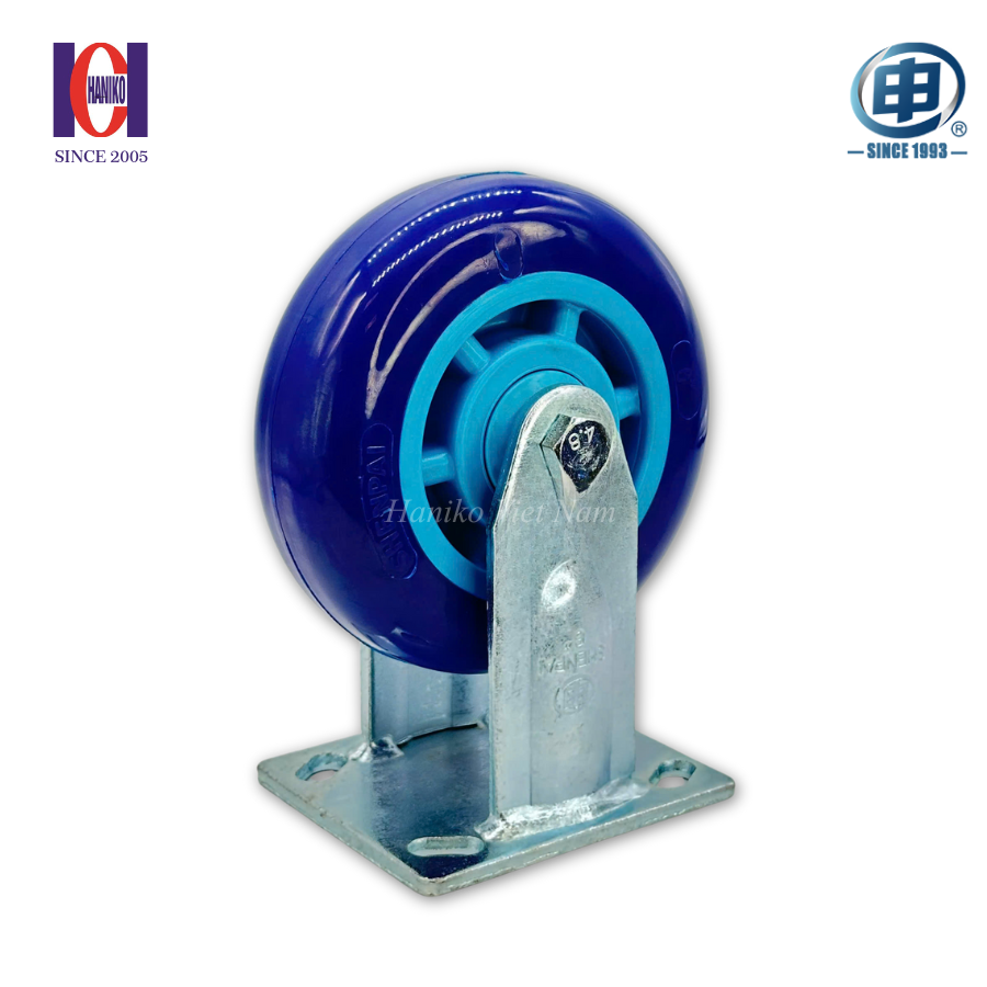 Bánh xe shenpai PU phi 150 xoay khóa bản 50