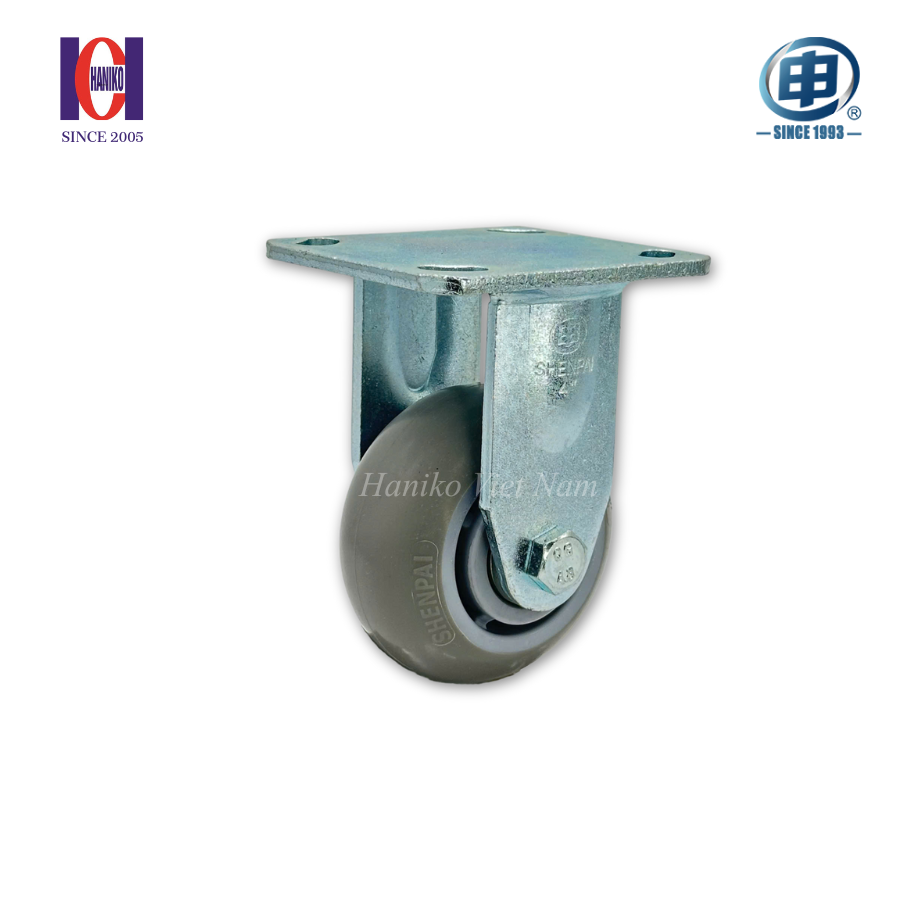 Bánh xe shenpai TPR phi 100 cố định bản 50