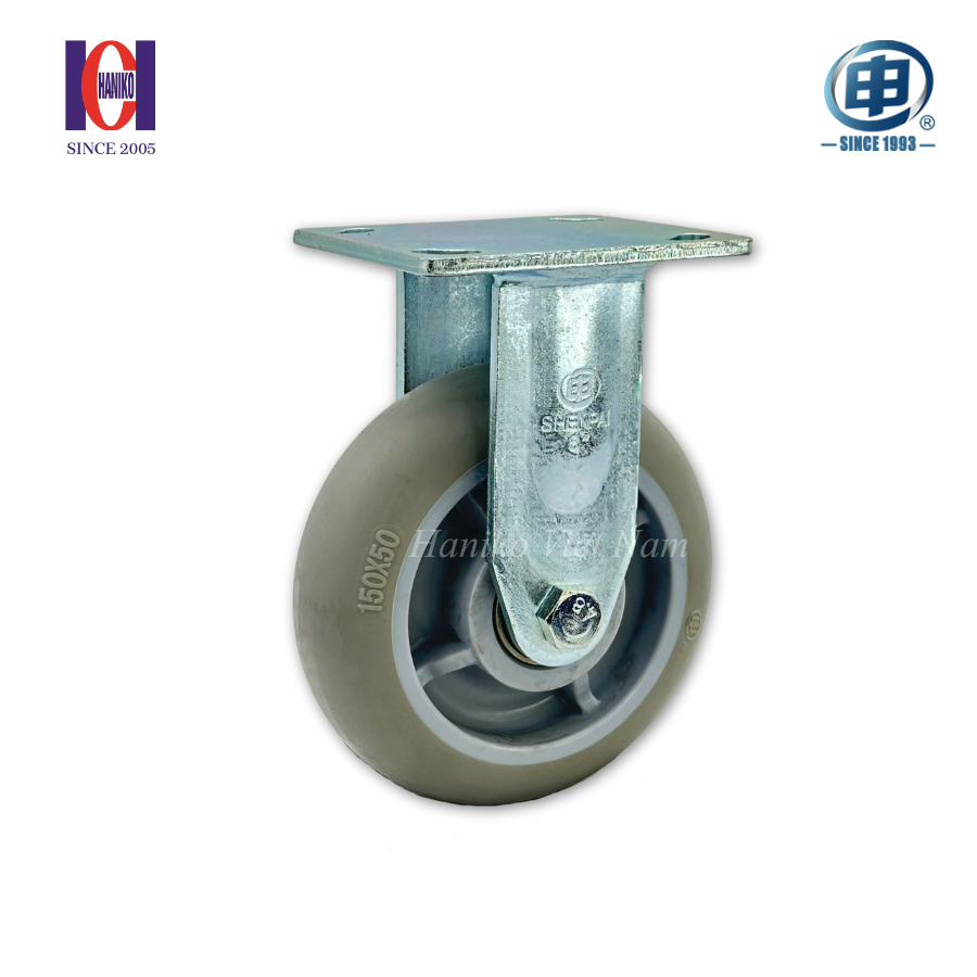 Bánh xe shenpai TPR phi 150 cố định bản 50