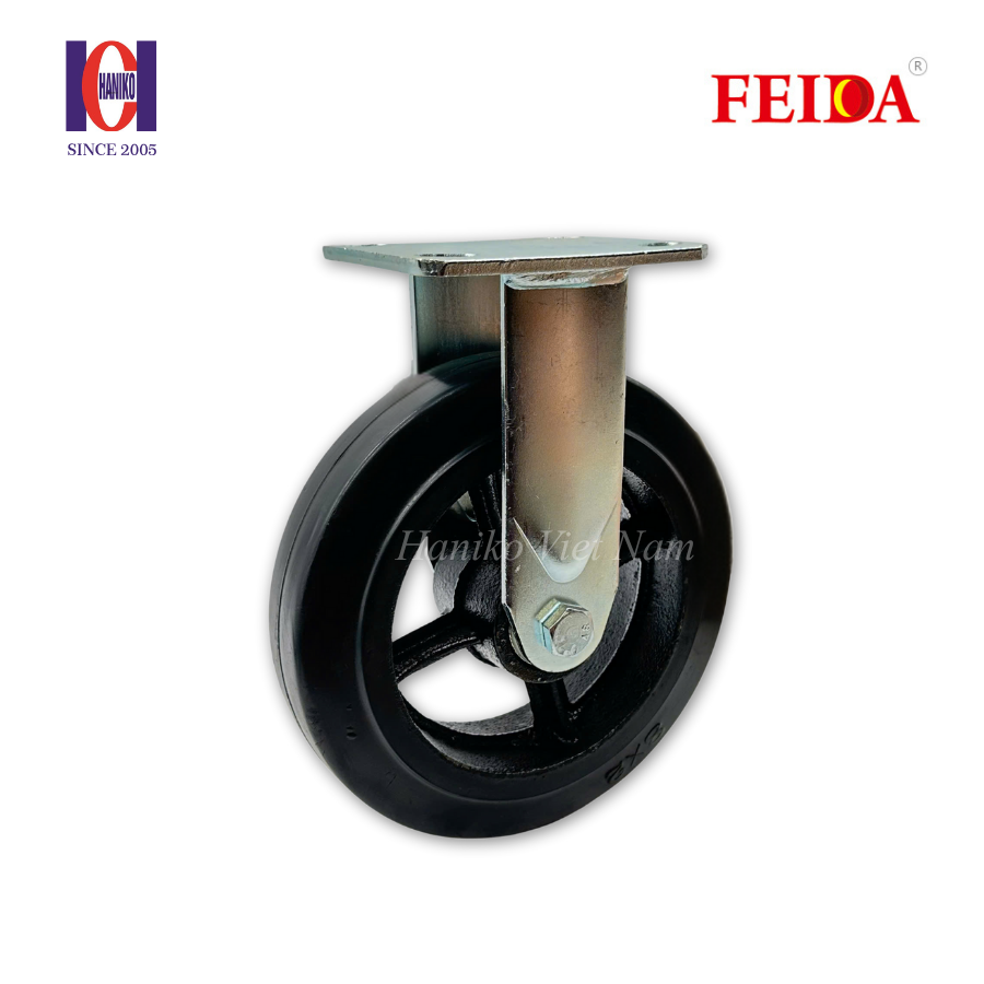 Bánh xe feida cao su gang 200 cố định