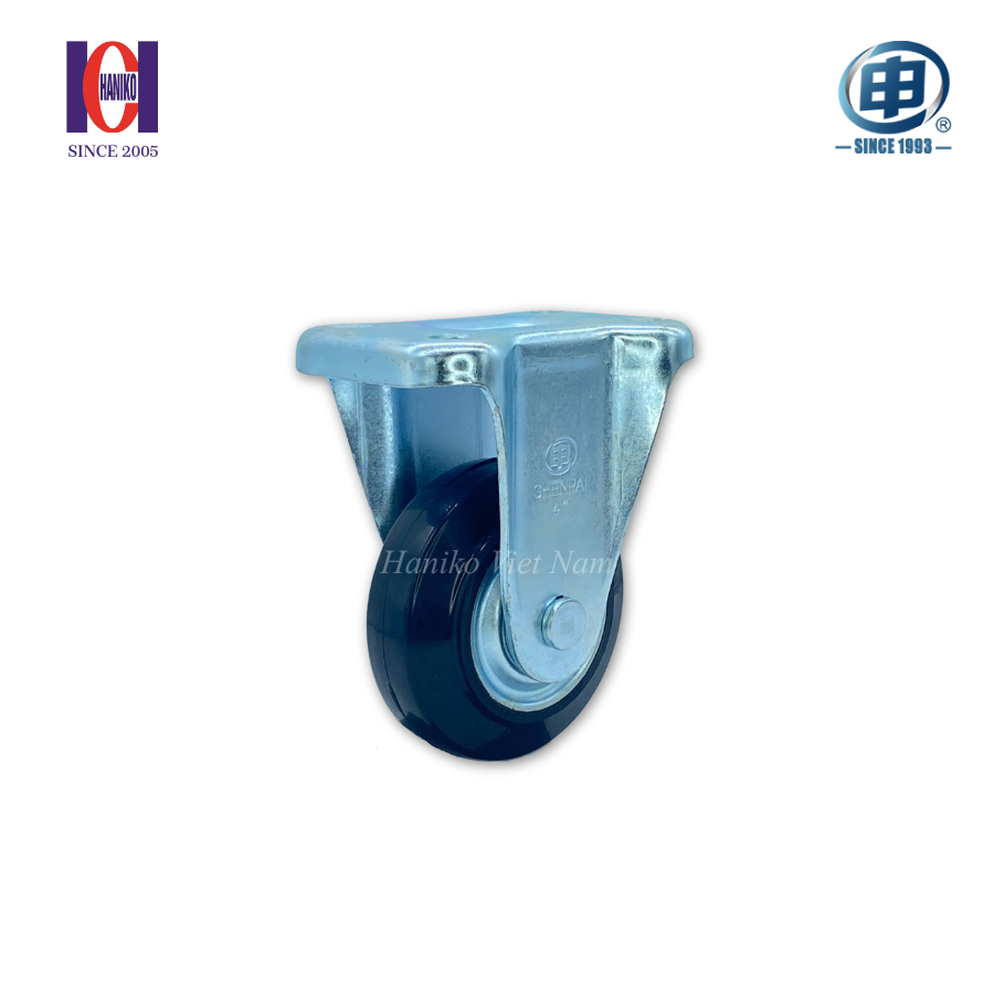 Bánh xe shenpai cao su phi 100 cố định bản 38