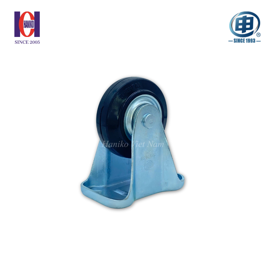 Bánh xe shenpai cao su phi 100 cố định bản 38
