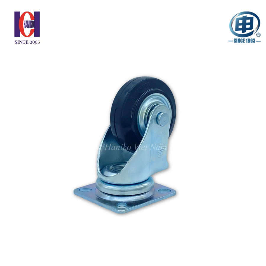 Bánh xe shenpai cao su phi 100 xoay bản 38