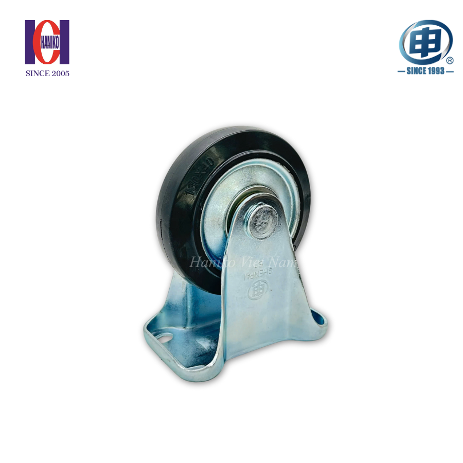 Bánh xe shenpai cao su phi 130 cố định