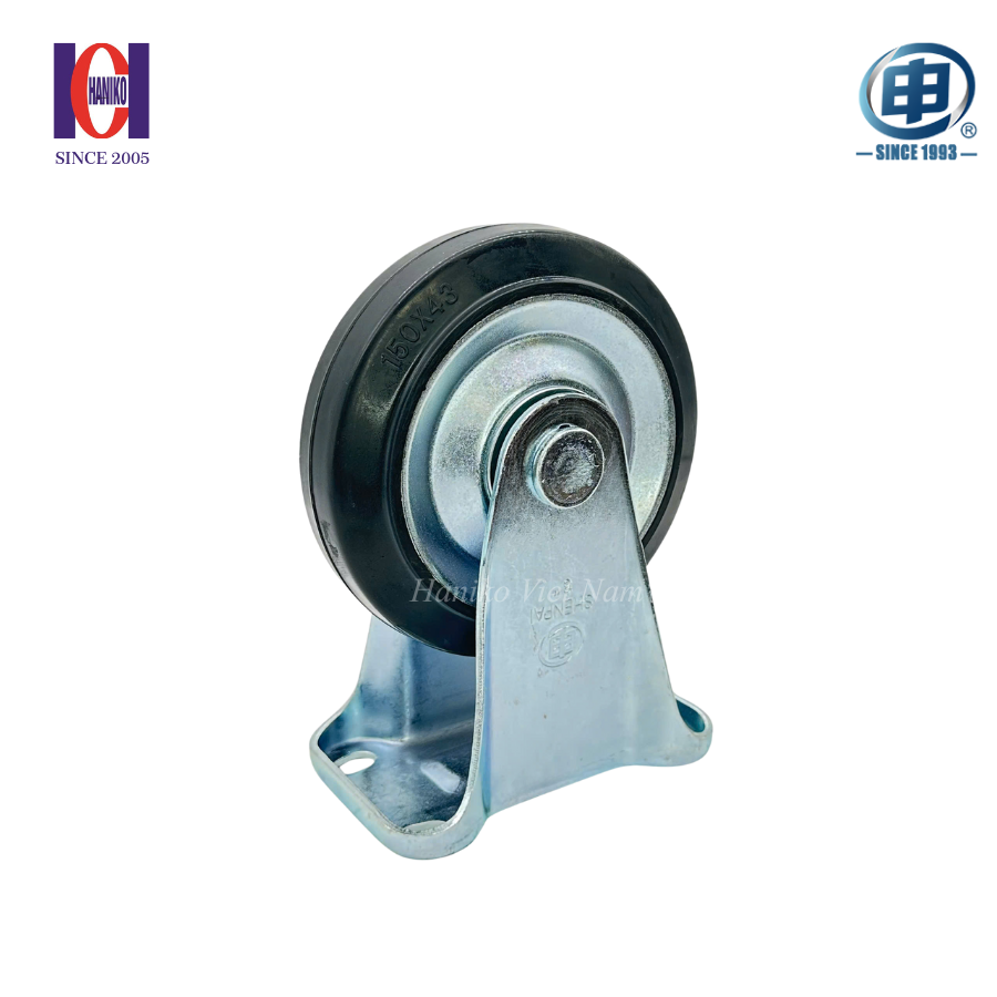 Bánh xe shenpai cao su phi 150 cố định bản 43