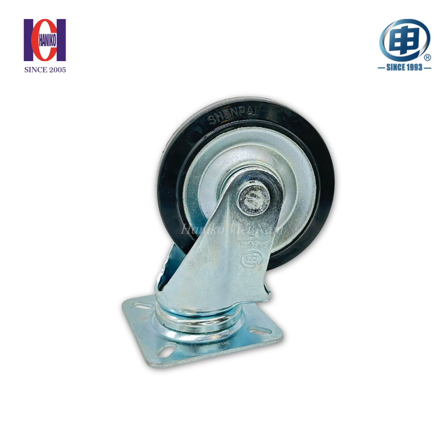 Bánh xe shenpai cao su phi 150 xoay bản 43