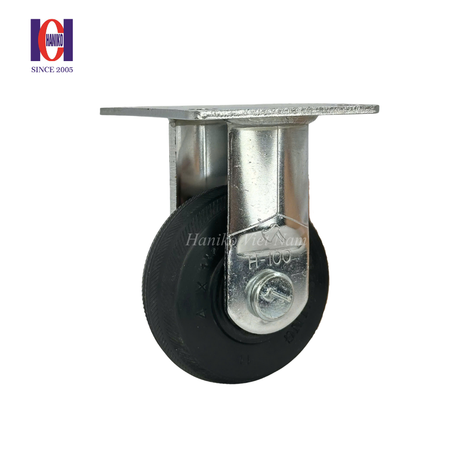 Bánh xe cao su fonshing khía phi H100 cố định
