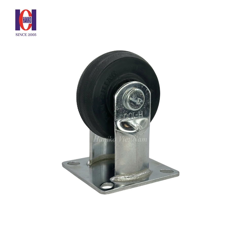 Bánh xe cao su fonshing khía phi H100 cố định