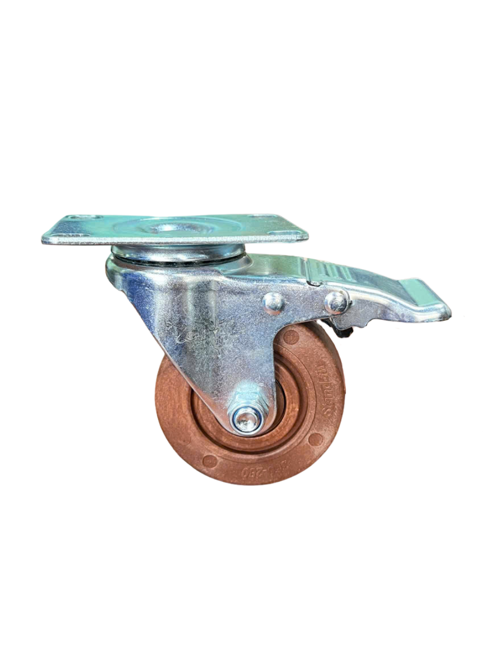 Bánh xe chịu nhiệt màu nâu phi 75 xoay khóa