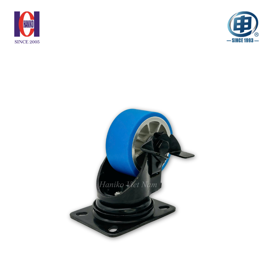 Bánh xe shenpai nylon cốt nhôm phi 100 xoay khóa