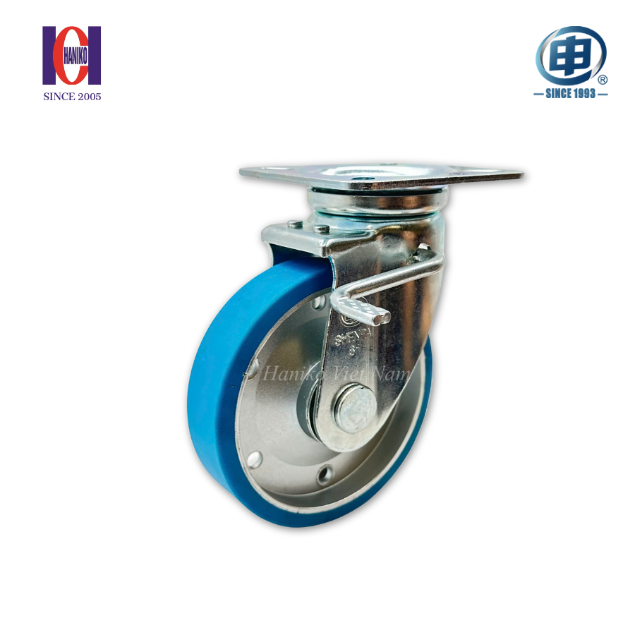 Bánh xe shenpai nylon phi 150 xoay khóa